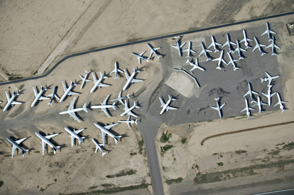 Airplanes,Parked,For,Storage