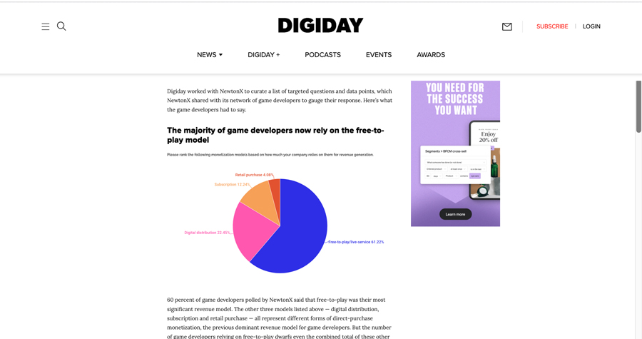 Digiday case study web screenshot