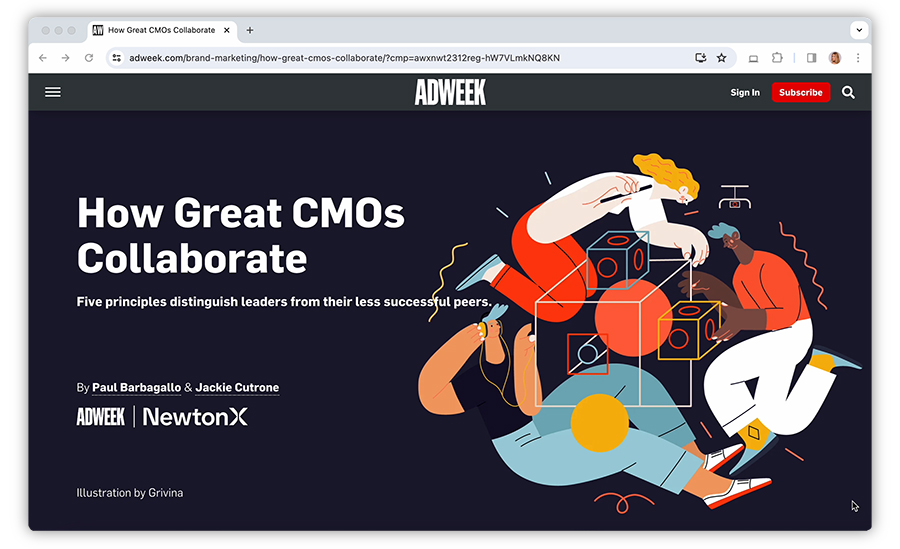 Adweek CMO collaboration web page
