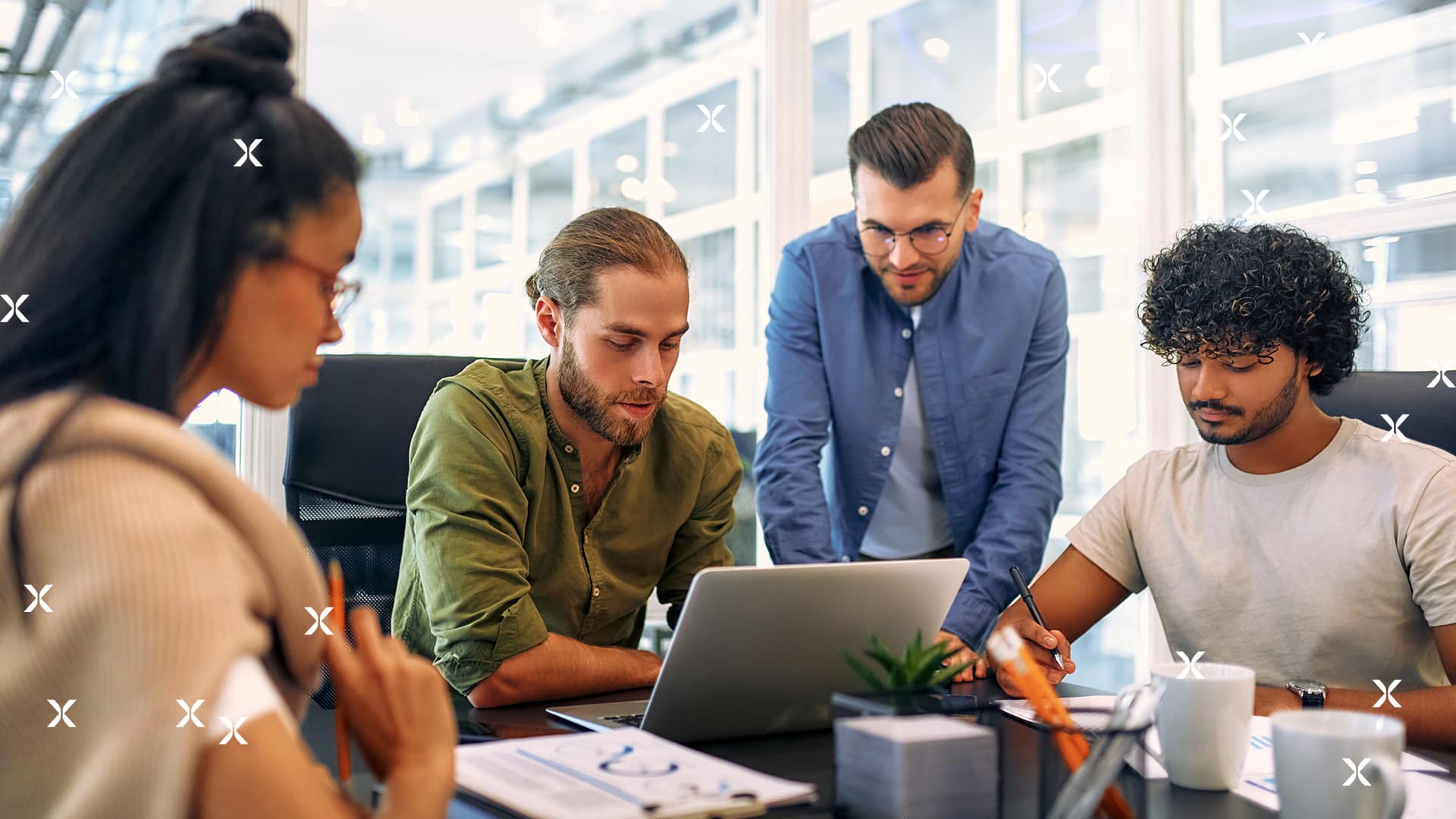 Professionals at a conference table