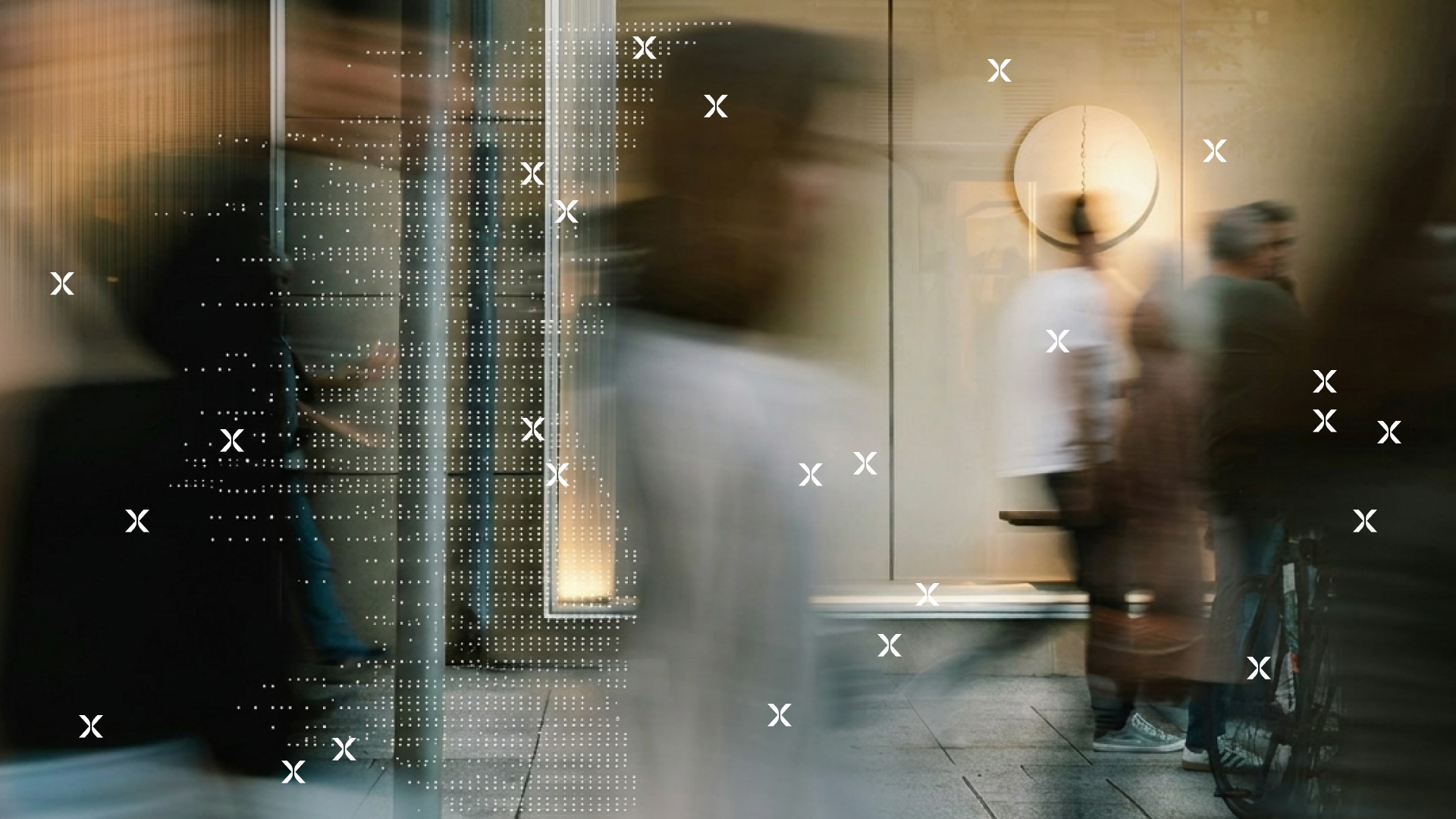 Long exposure of people walking